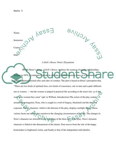 A Dolls House: Noras Dynamism