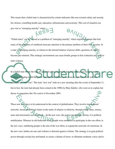 The Concept of Failed State, New War and New Terrorism