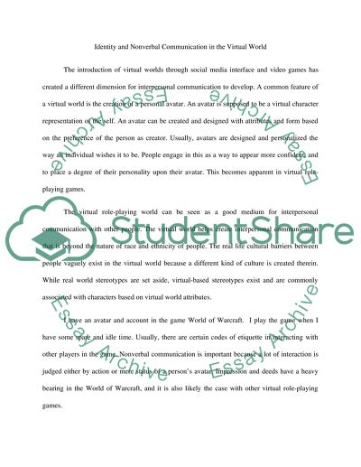 Identity and Nonverbal Communication in the Virtual World