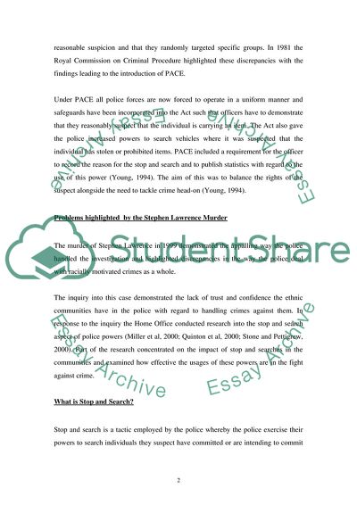 Are The powers the police have to stop ,search and arrest members of the public controversial and discriminatory Discuss