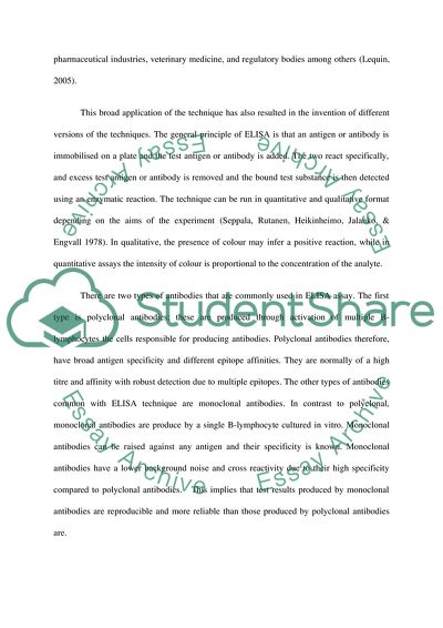 Clinical Immunology - ELISA Technique