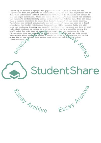 Managed Care Organizations and Integrated Health Care Networks