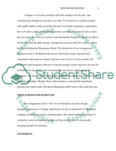 Benefit and Limitation of Beyond Budgeting Round Table