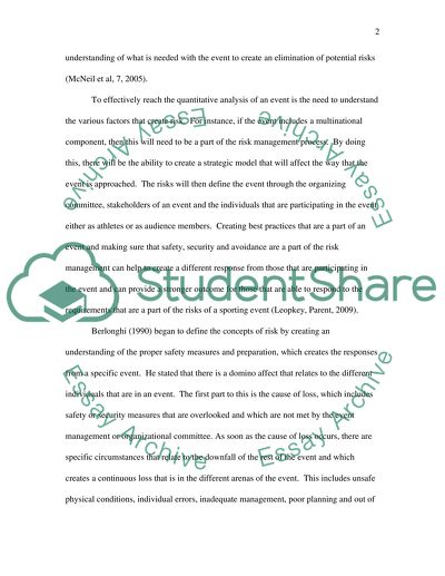 The Risks of Event Management