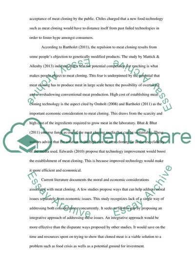 Moral and Economic Issues in Meat Cloning