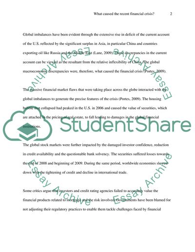 The Causes of the Recent Financial Crisis in Britain