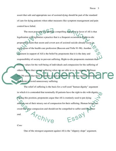 Research paper : pros and cons of assisted suicide