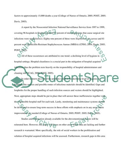 Evaluation of Infection Control in Hospitals