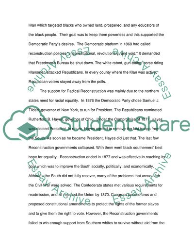 Reconstruction after The Civil War