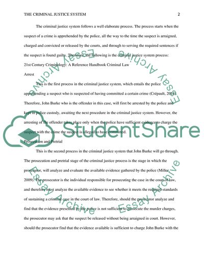 Application of the Criminal Justice System