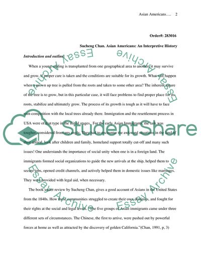 Analysis of Asian Americans: An Interpretive History Book by Sucheng Chan