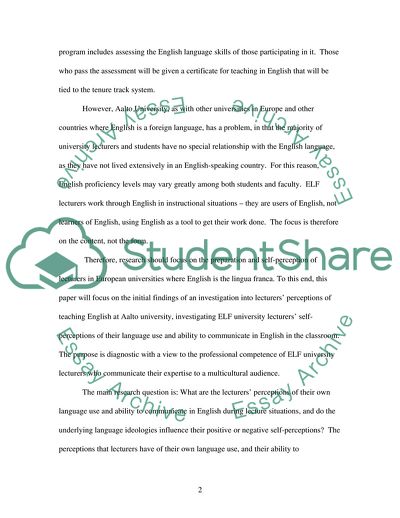 Lecturers Perceptions of Teaching English