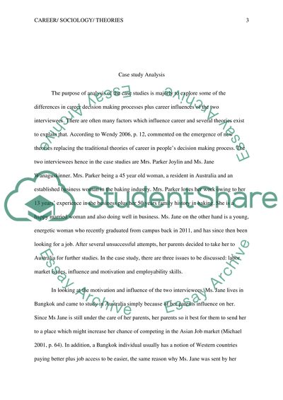 Career-Sociology-Theories Analysis