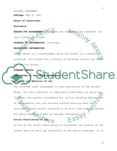 Treatment of Alcohol Abuse: The Case of Jay W