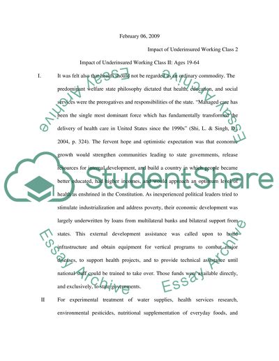 Impact of Underinsured Working Class