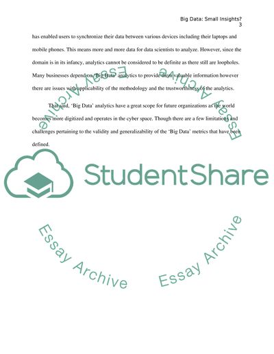 Big Data: Small Insights