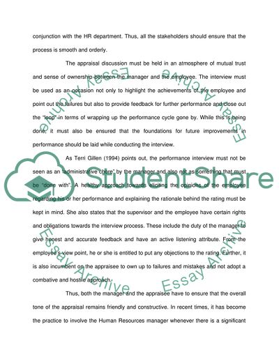 Performance Appraisal