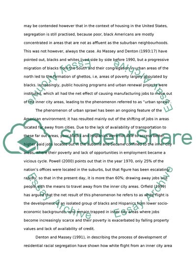 Housing Segregation in the United States