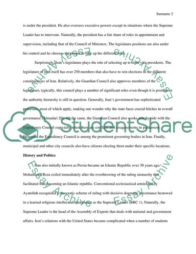 The Aauthority Hierarchy of Iran