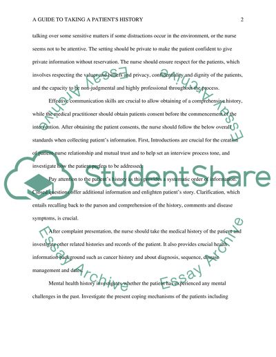 A guide to taking a patients history