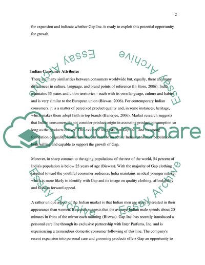Recommendations for Market Entry in India (Gap Inc.)