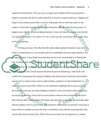 Non verbal communication