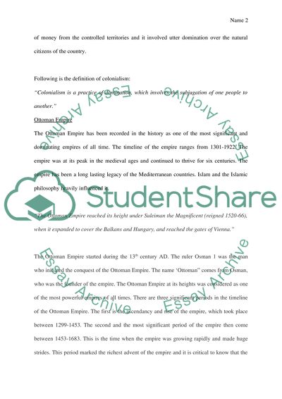 Colonization and the Ottoman Empire