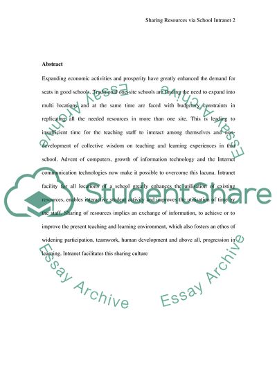 Sharing Resources via School Intranet to Improve Teaching and Learning