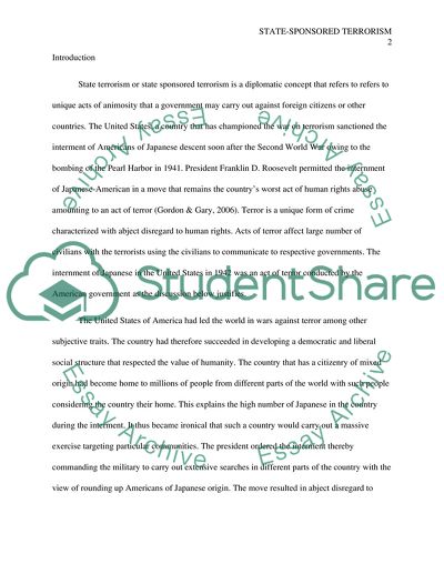 State-Sponsored Terrorism