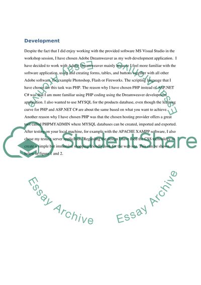 Development of an E-commerce web site