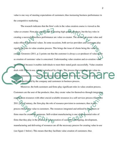 Creating Value to Customers and Firm as Part of Marketing