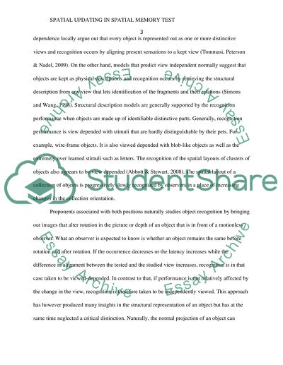 Spatial Updating In Spatial Memory Test