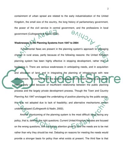 The United Kingdom Land Use Planning System