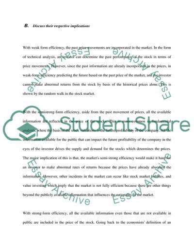 Different Levels of Market Efficiency