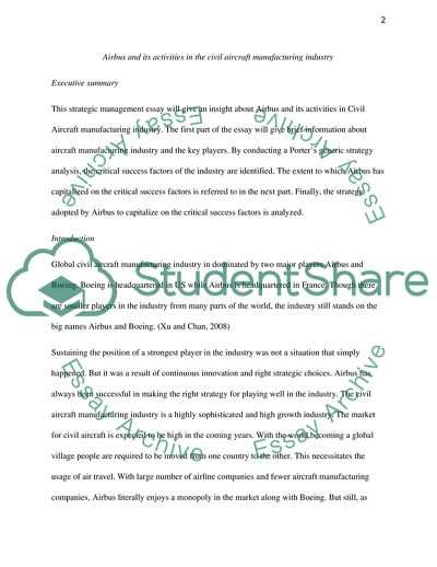 Airbus and Its Activities in the Civil Aircraft Manufacturing Industry