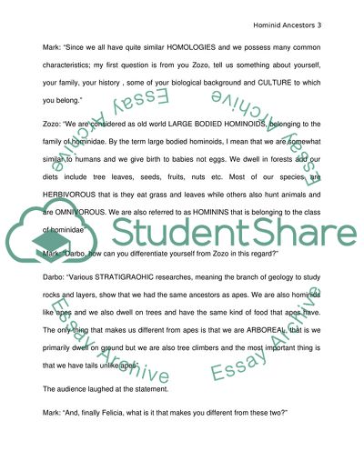 The Hominid Ancestors