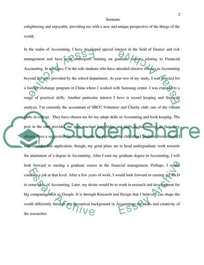 My Interest in Accounting