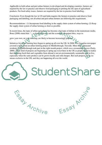 Urban and Peri-Urban Agriculture Programmes