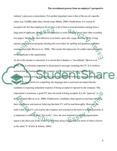 The recuitment process from an employers perspective