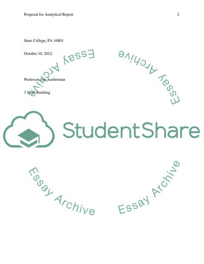 Proposal for the analytical report