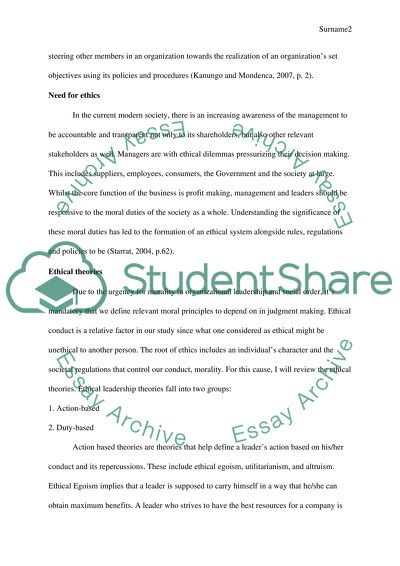 Ethical Issues in Leadership