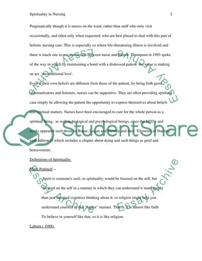 Spirituality in Nursing