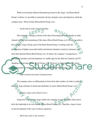 Strategic Management of Argos