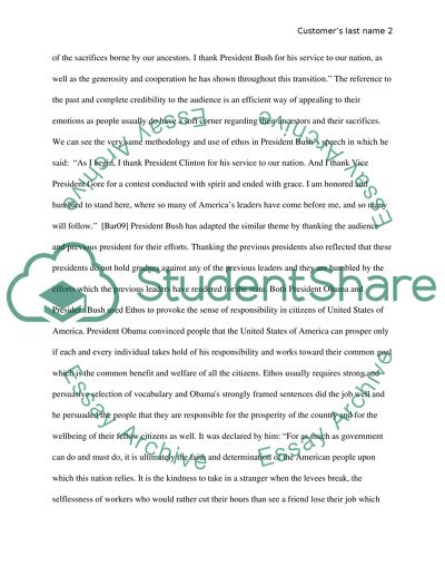 Comparison and Contrast of two U.S Presidential Inaugural Addresses