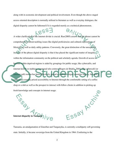 Disparity in Use of Internet in One Country