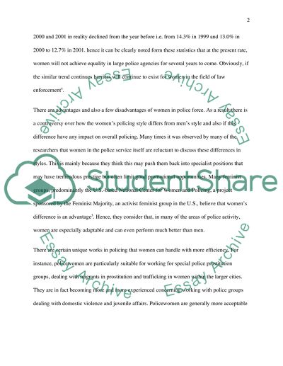 The advantages and disadvantages of women in police