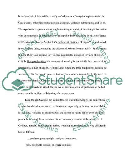 Tragic Elements of the PlayOedipus the King