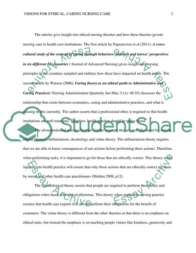 Visions for ethical, caring nursing care