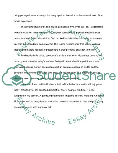 Film Mozart by Milos Forman