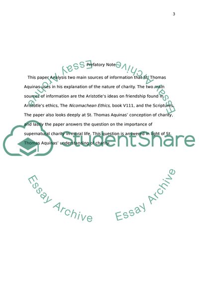 Aquinas on the Virtue of Charity